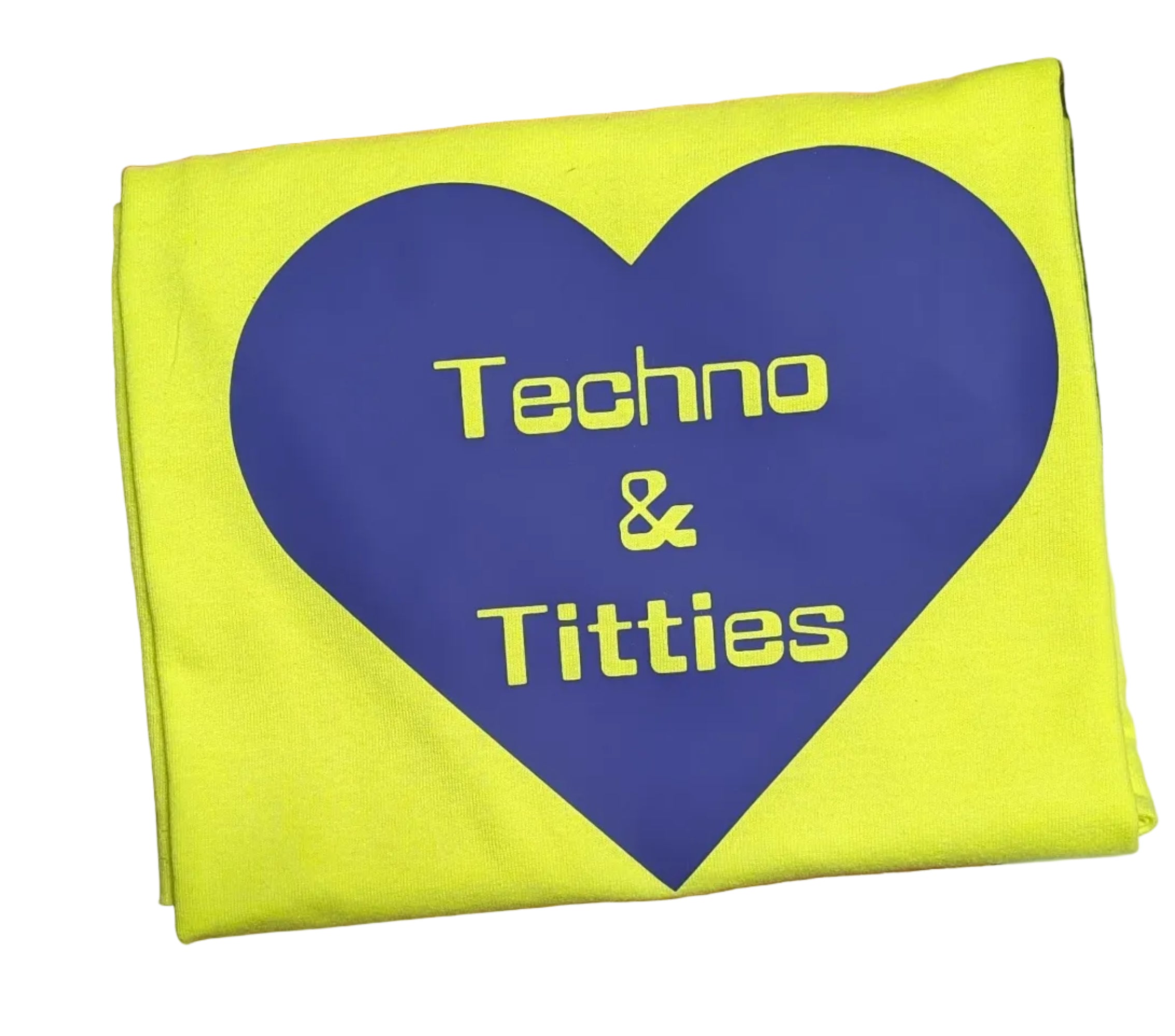 Techno & Titties T-shirt - neon yellow