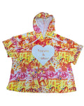 Techno & Titties T-shirt - multicolor hooded with glitter white