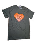 Techno & Titties T-shirt - forest green with orange